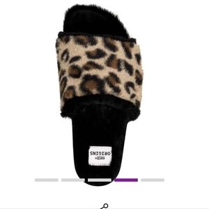 Animal Print Earth Origins Faux Fur Slides - Olli (Brown)